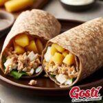 Wrap Integral com Frango, Batata Doce e Ricota